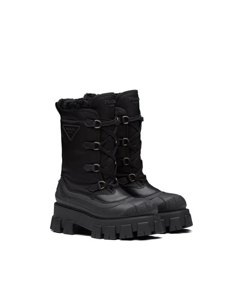 prada monolith shearling boots|prada monolith gabardine.